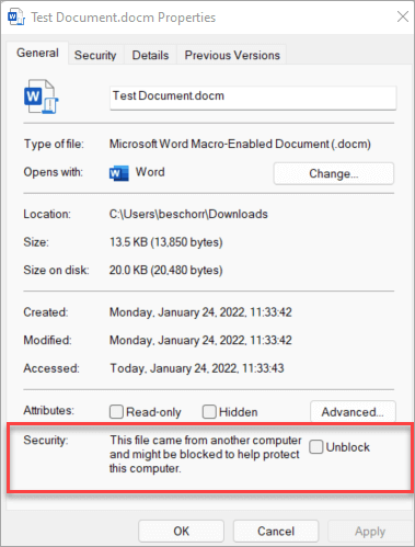 رفع پیغام blocked macros from running اکسل